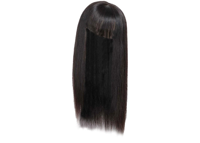 Peruca partiala cu breton negru natural #1B